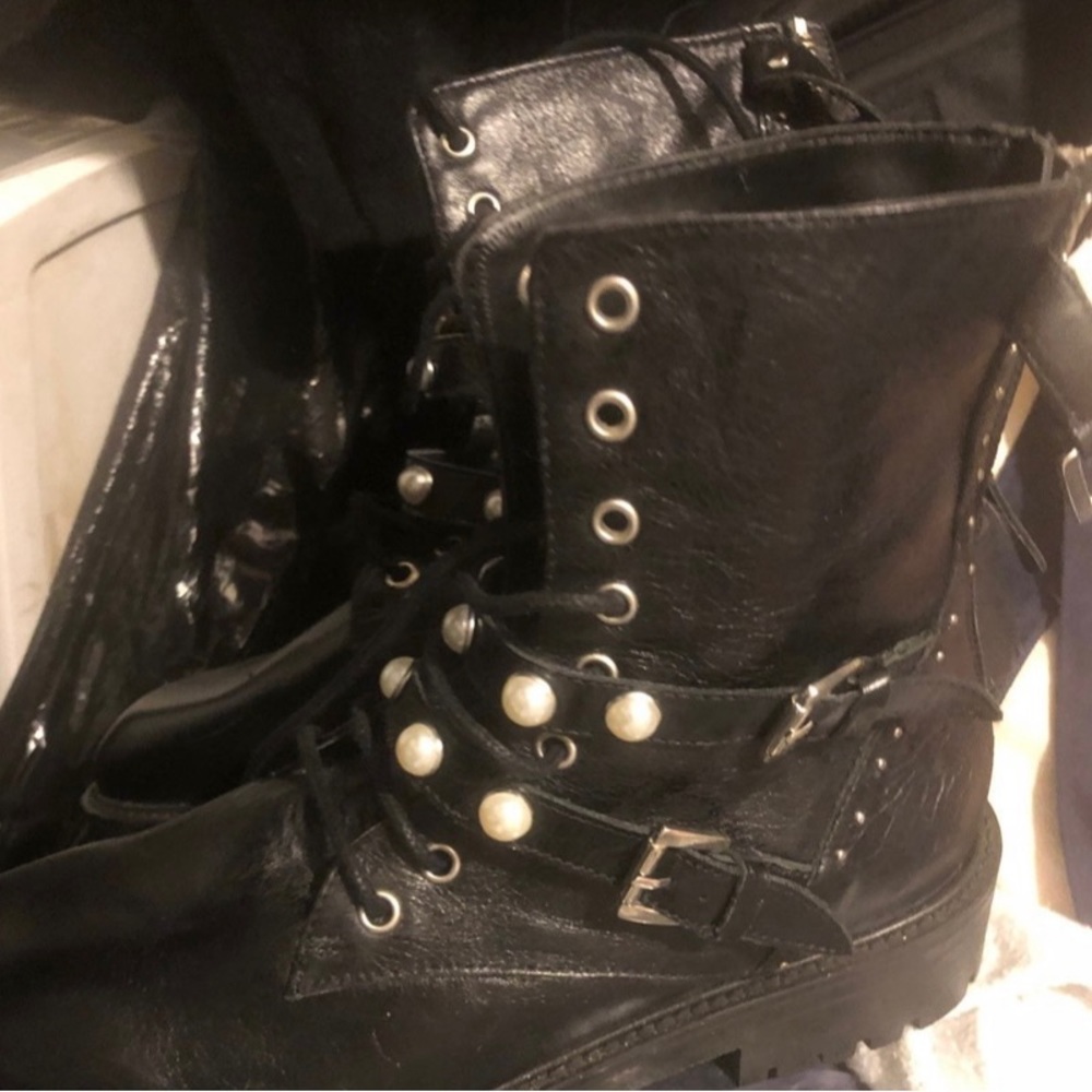 COPY - ZARA PEARL COMBAT BOOTS NWT size 42 - Picture 6 of 6